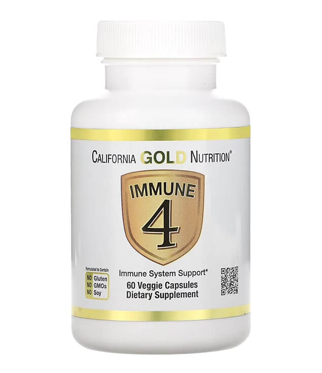 CALIFORNIA GOLD NUTRITION | IMMUNE 4 IMMUNE SUPPORT SYSTEM VEGGIE CAPSULES